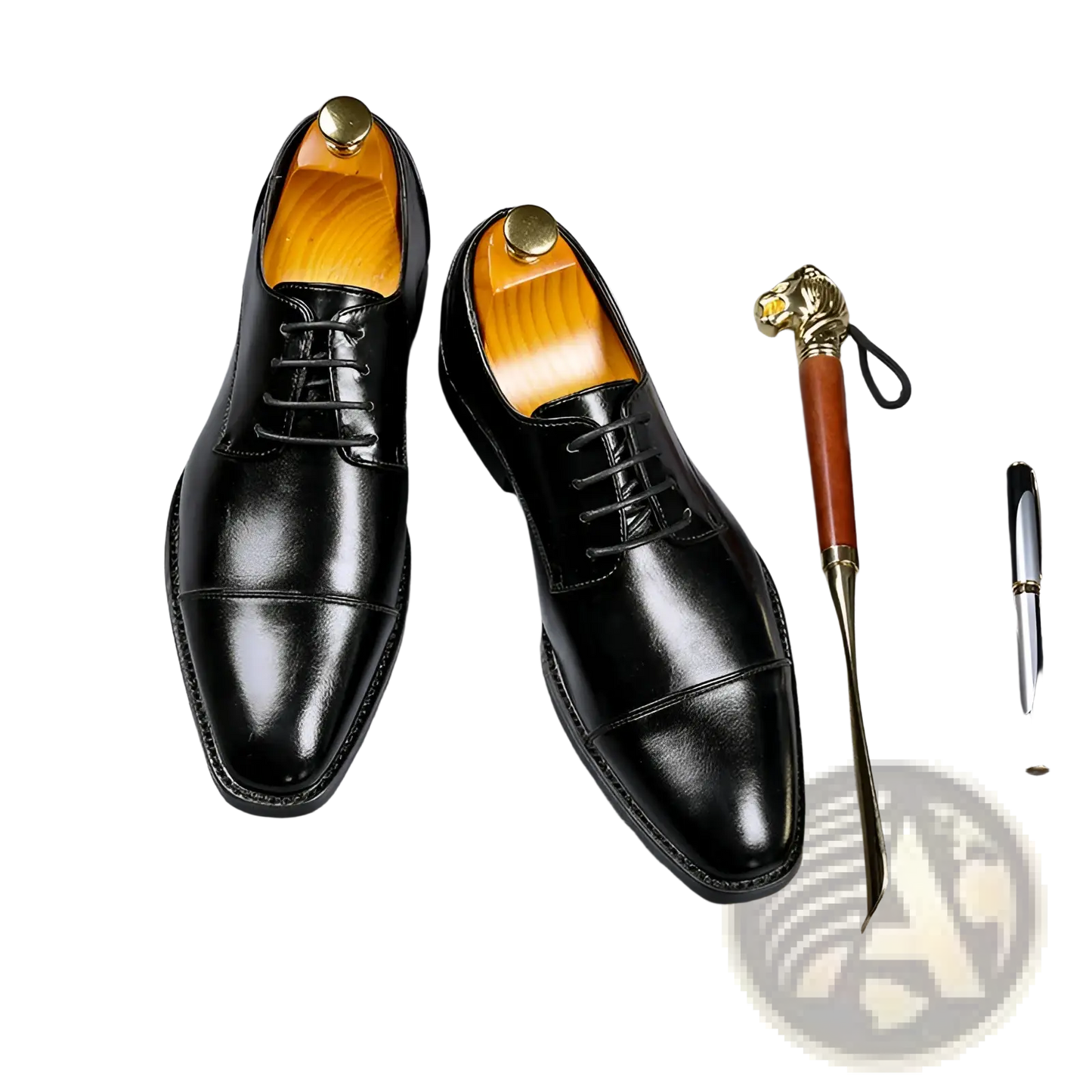 Men's British Style Pointed Toe Faux Leather Business Shoes