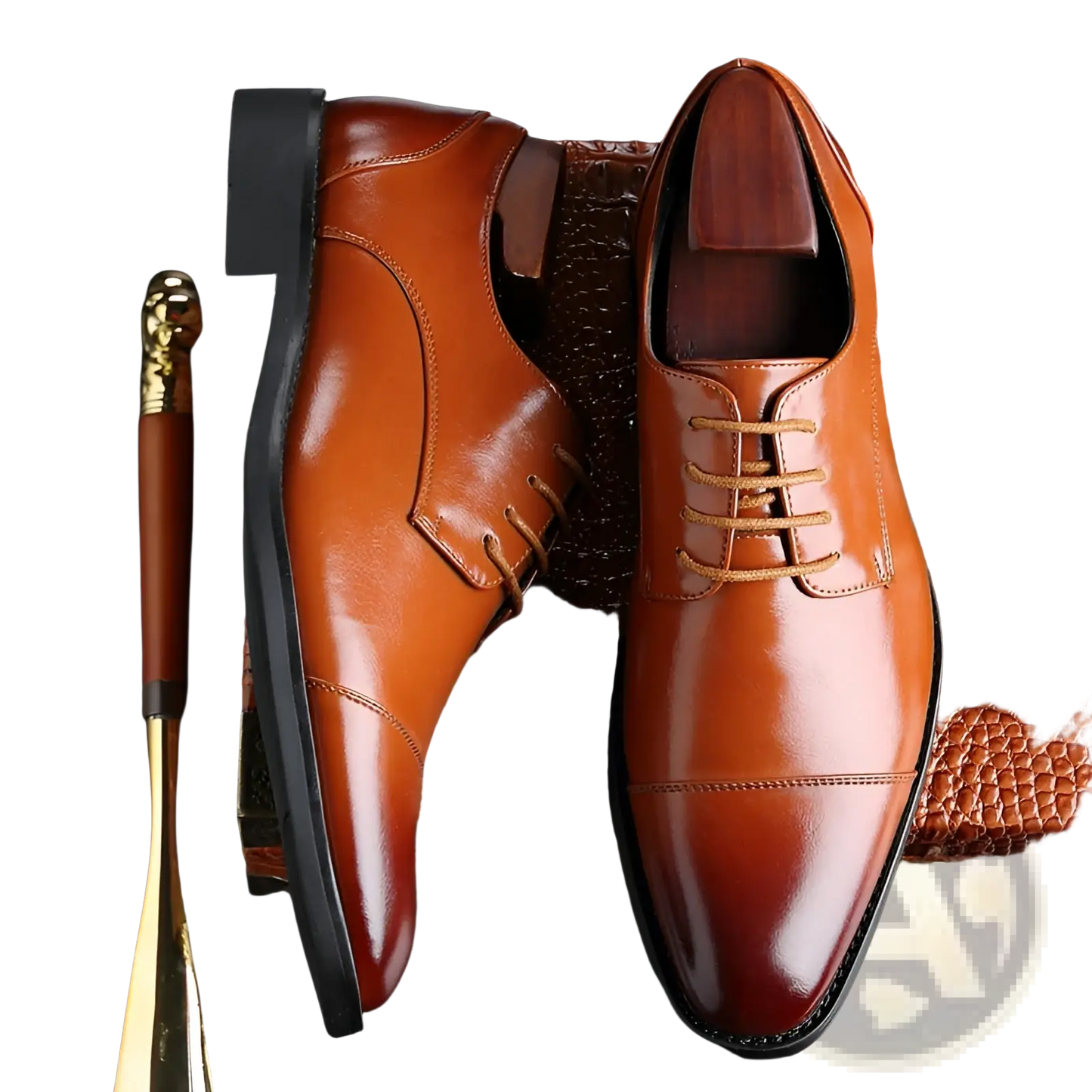 Men's British Style Pointed Toe Faux Leather Business Shoes