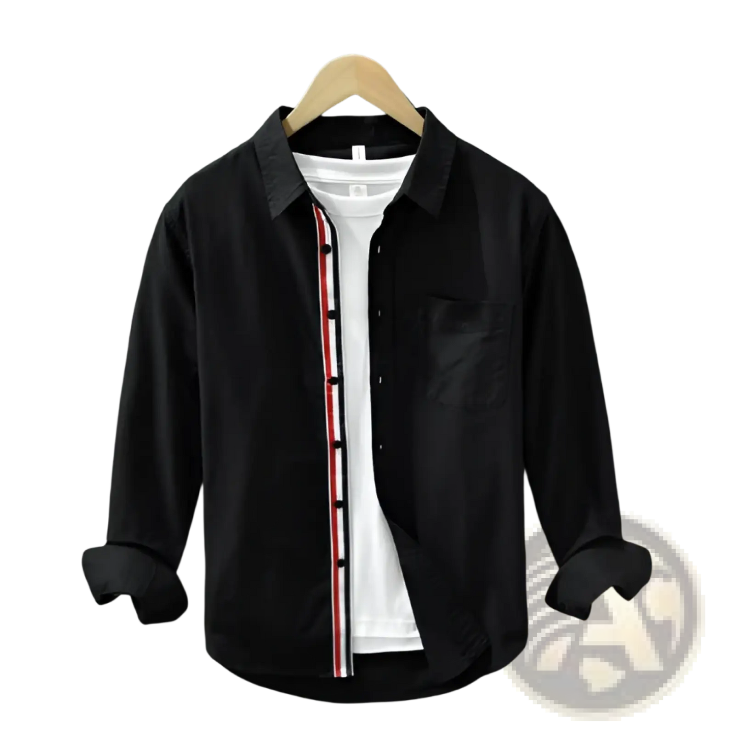 Men's British Style Striped Oxford Cotton Long Sleeve Shirt