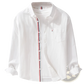 Men's British Style Striped Oxford Cotton Long Sleeve Shirt