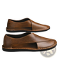 Men's Brown Genuine Leather Slip on Beach Sandals