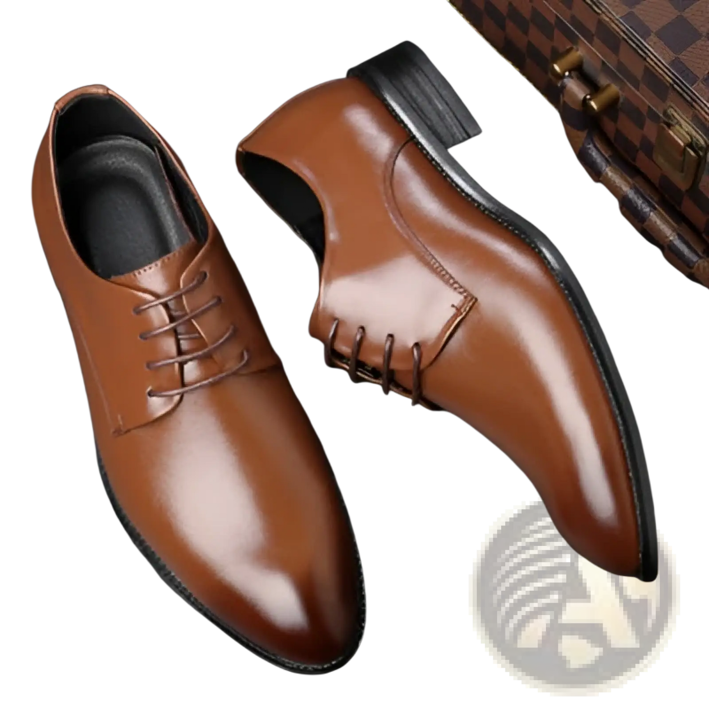 Men's Brown Leather Formal Dress Shoes