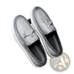Men's Brown Leather Tassel Loafers with White Sole
