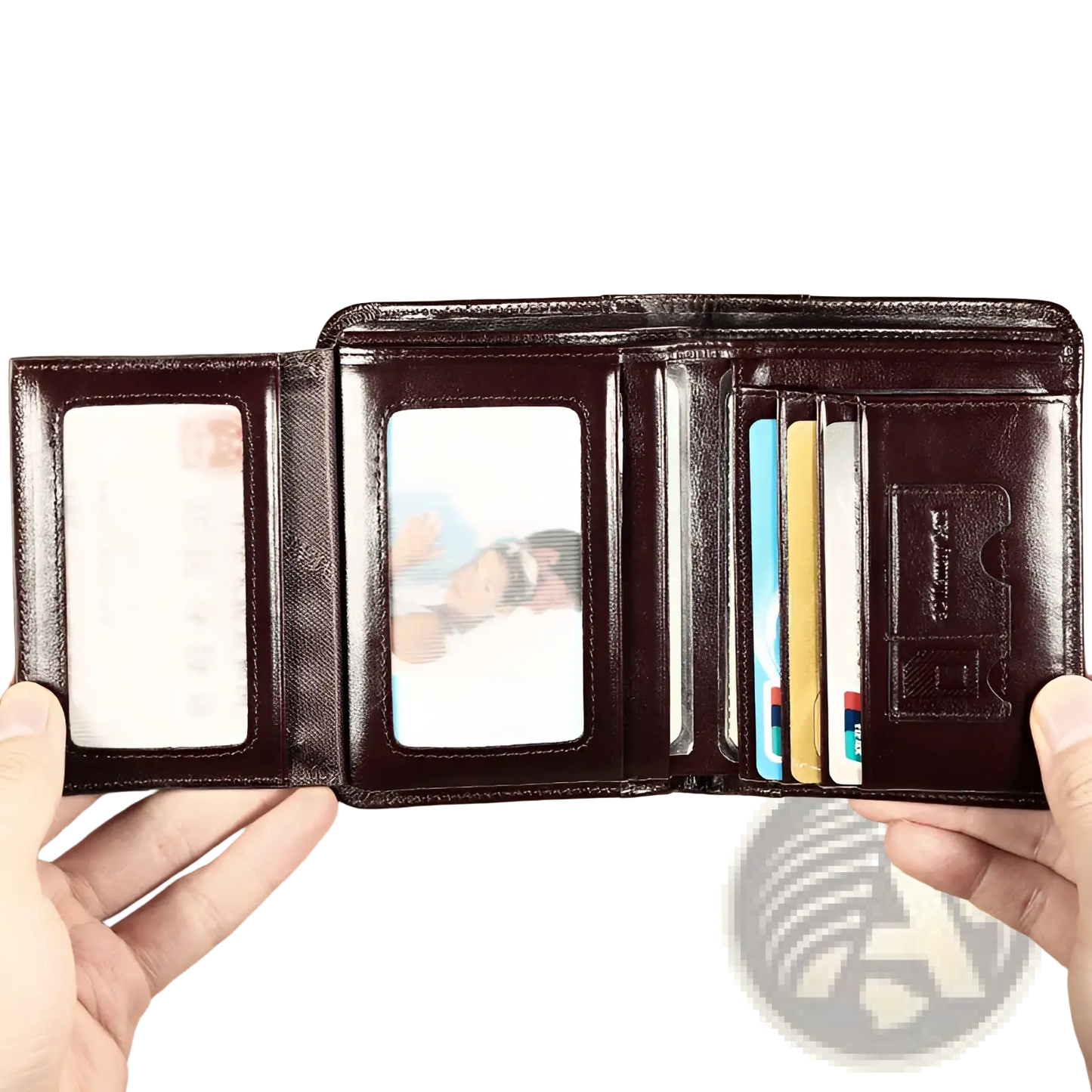 Men's Brown Leather Wallet with Card Slots