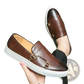 Men's Business Casual Double Buckle Leather Sneakers