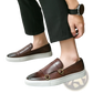 Men's Business Casual Double Buckle Leather Sneakers