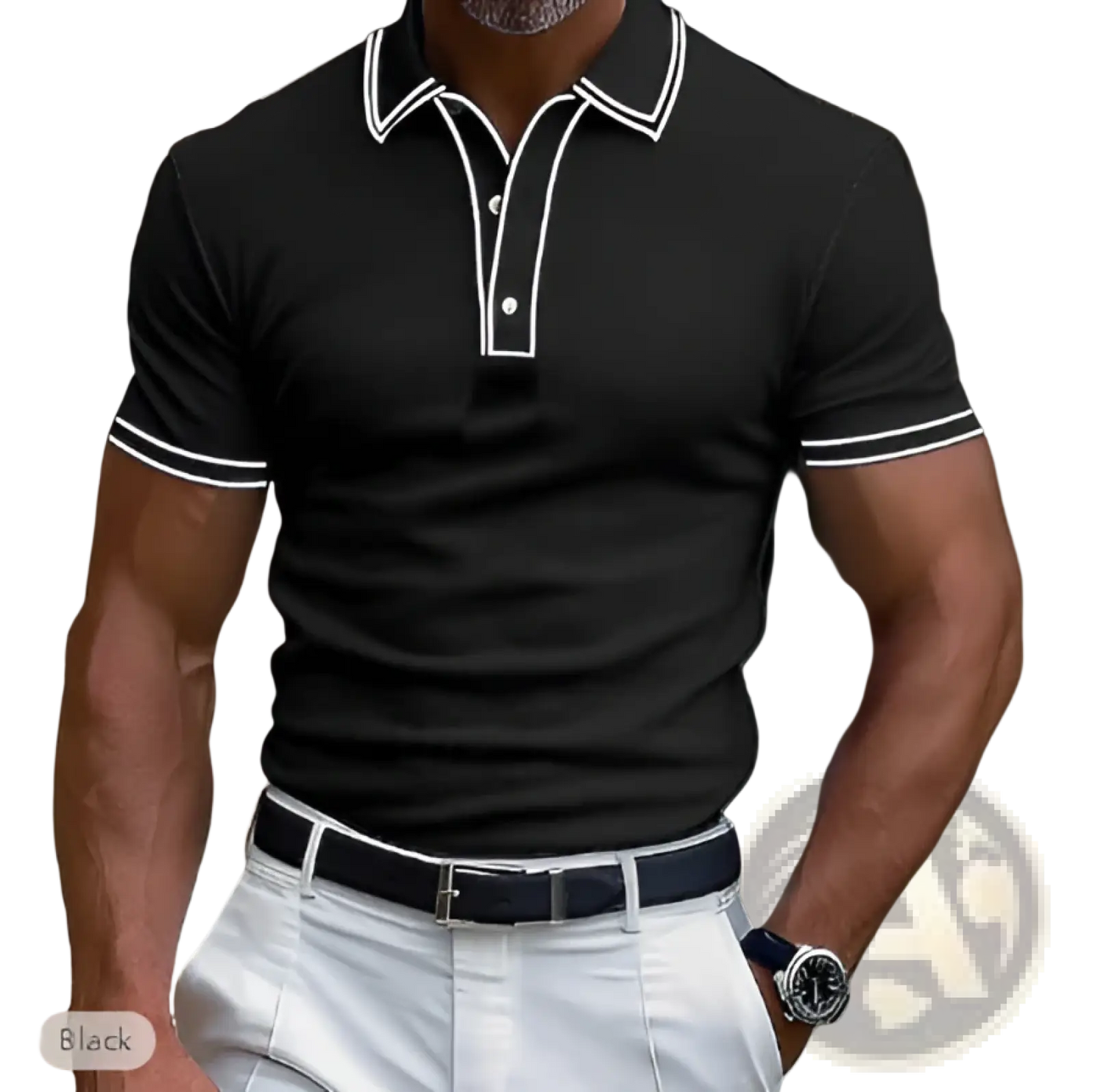 Men's Business Casual Modal Polo Shirt with Contrast Trim