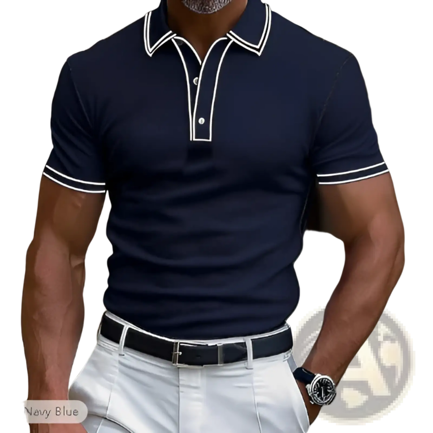 Men's Business Casual Modal Polo Shirt with Contrast Trim