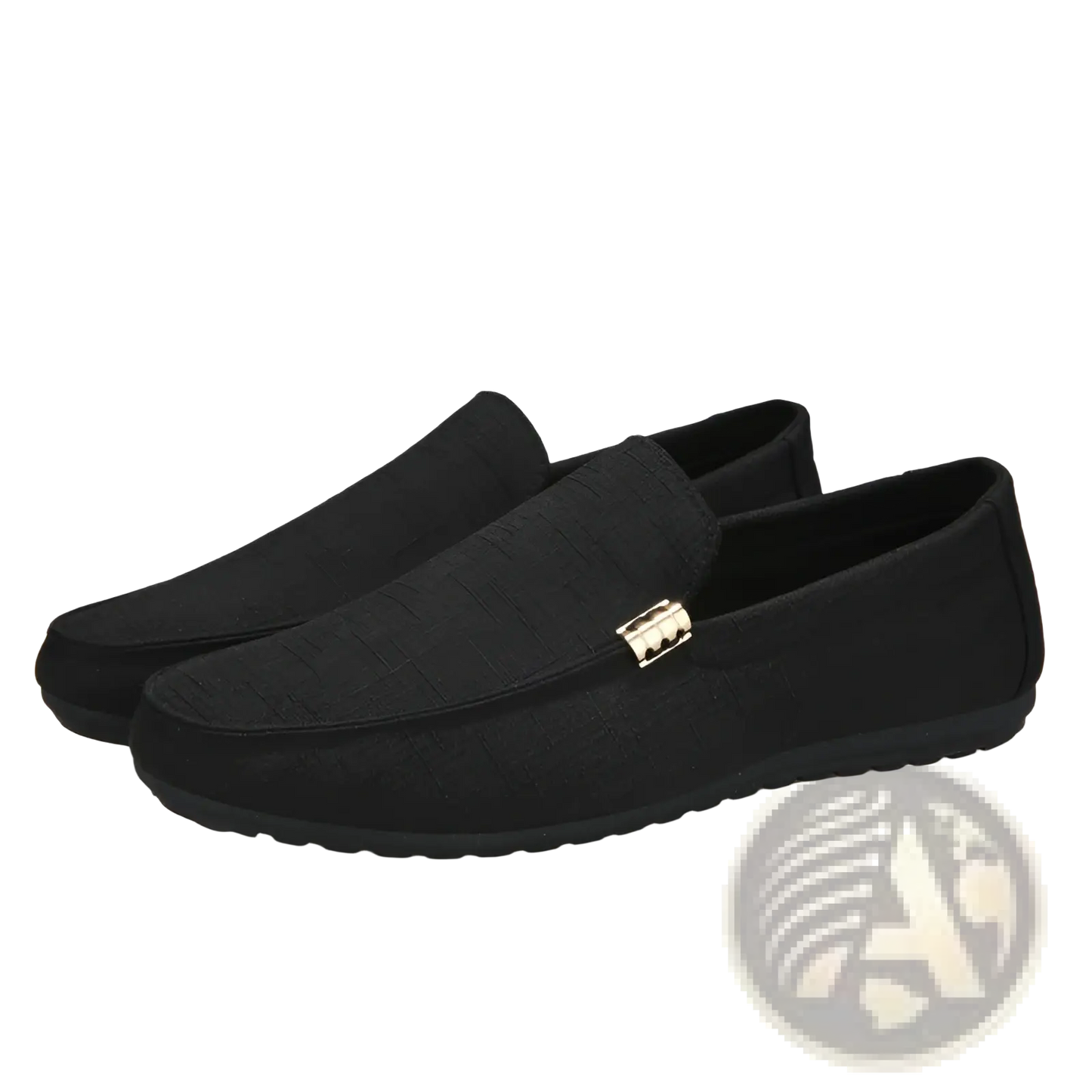 Men's Canvas Slip on Loafers with Buckle Detail