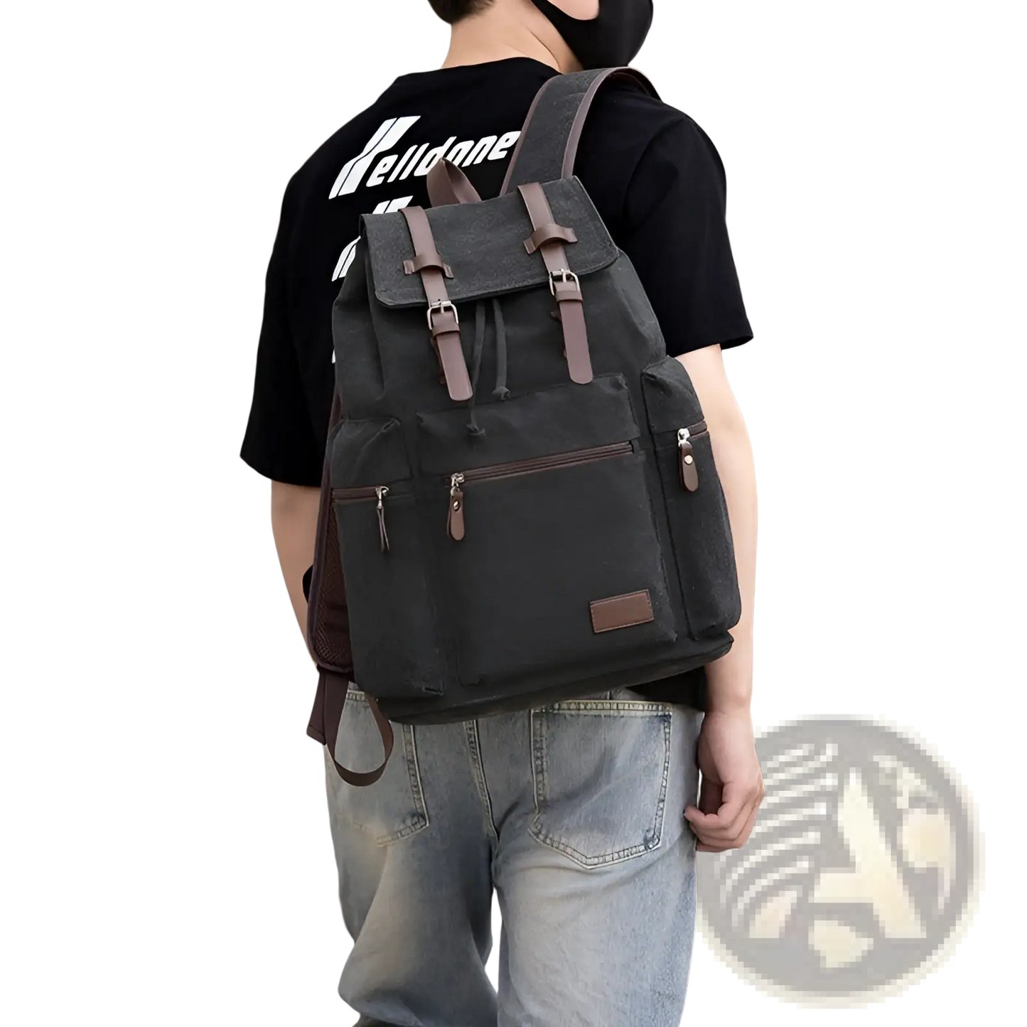 Men's Canvas Travel Backpack Large 20-35l Capacity