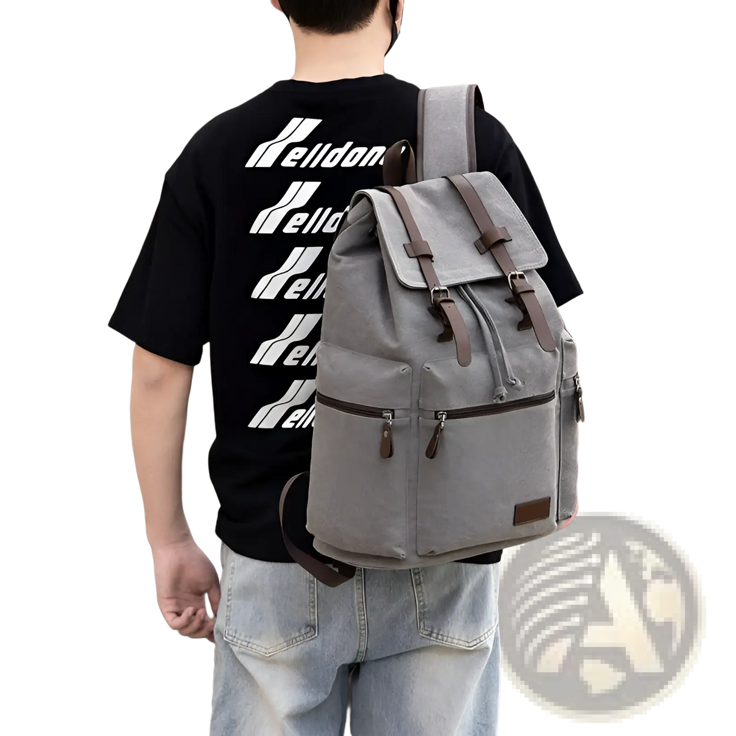 Men's Canvas Travel Backpack Large 20-35l Capacity