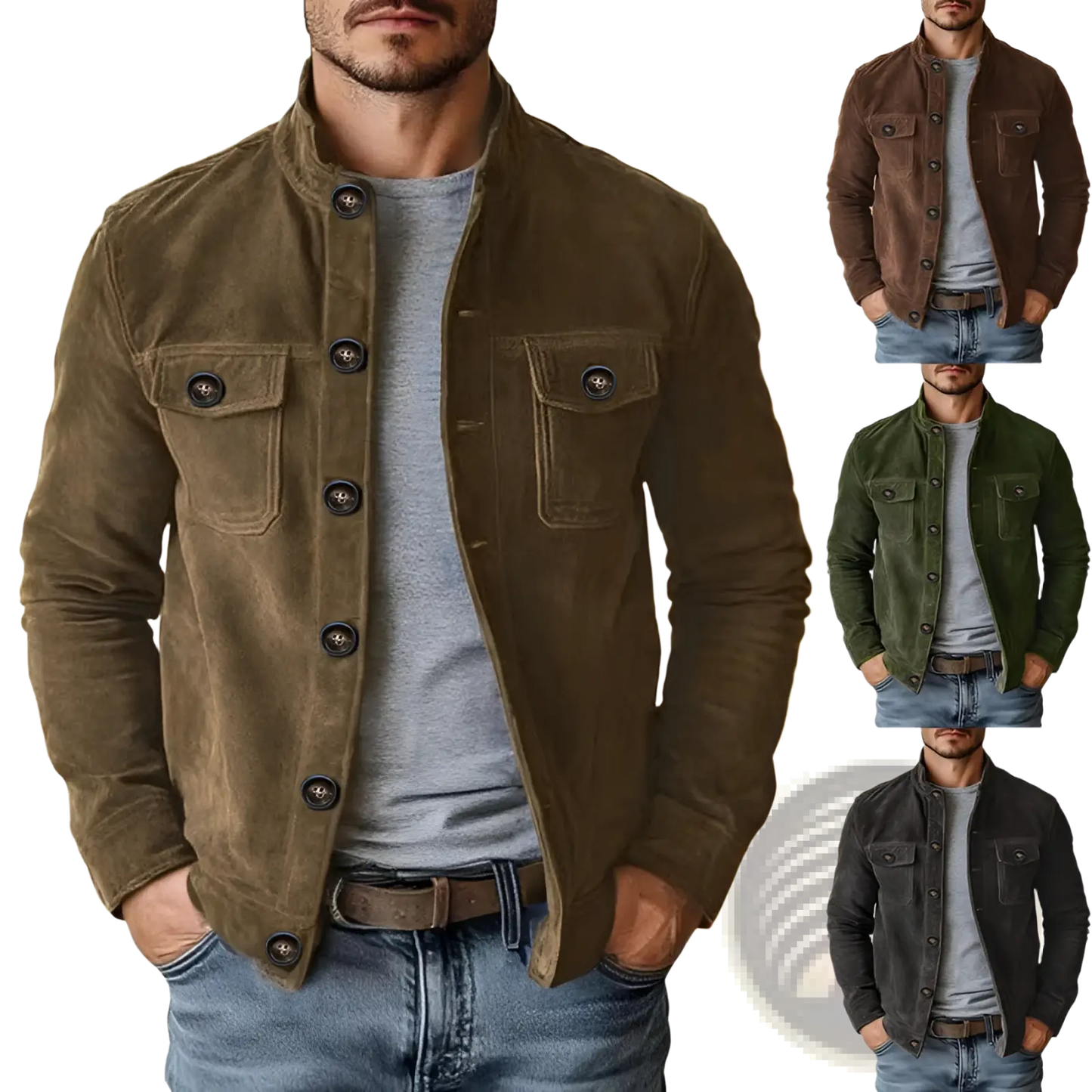 Men's Casual Faux Suede Slim Fit Motorcycle Jacket