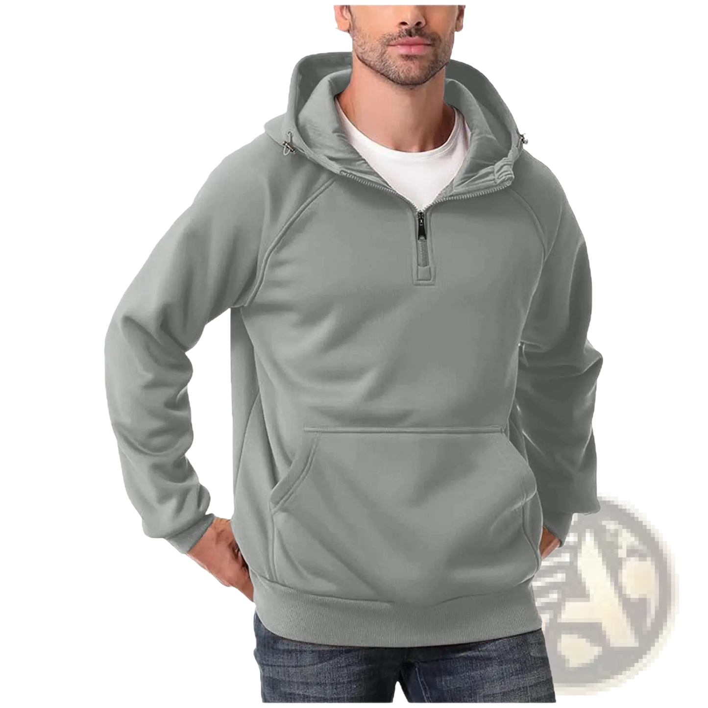 Men's Casual Multi Color Half Zip Pullover Hoodie