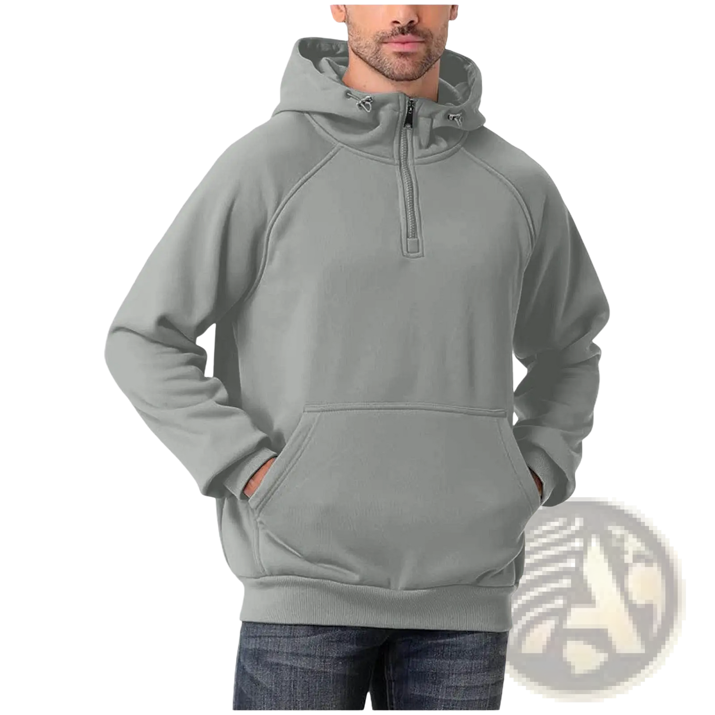 Men's Casual Multi Color Half Zip Pullover Hoodie