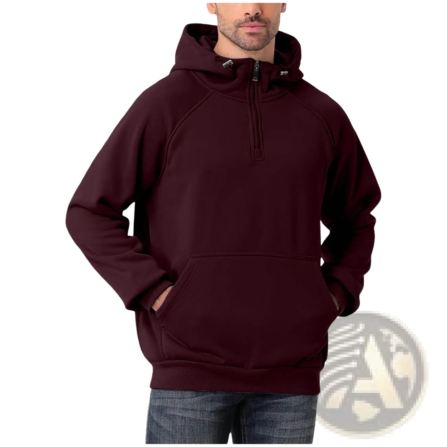 Men's Casual Multi Color Half Zip Pullover Hoodie