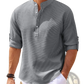 Men's Casual Ribbed Cotton Blend Stand Collar Shirt