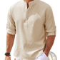 Men's Casual Ribbed Cotton Blend Stand Collar Shirt