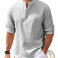 Men's Casual Ribbed Cotton Blend Stand Collar Shirt