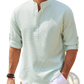 Men's Casual Ribbed Cotton Blend Stand Collar Shirt