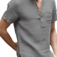 Men's Casual Short Sleeve Linen Blend Summer Shirt