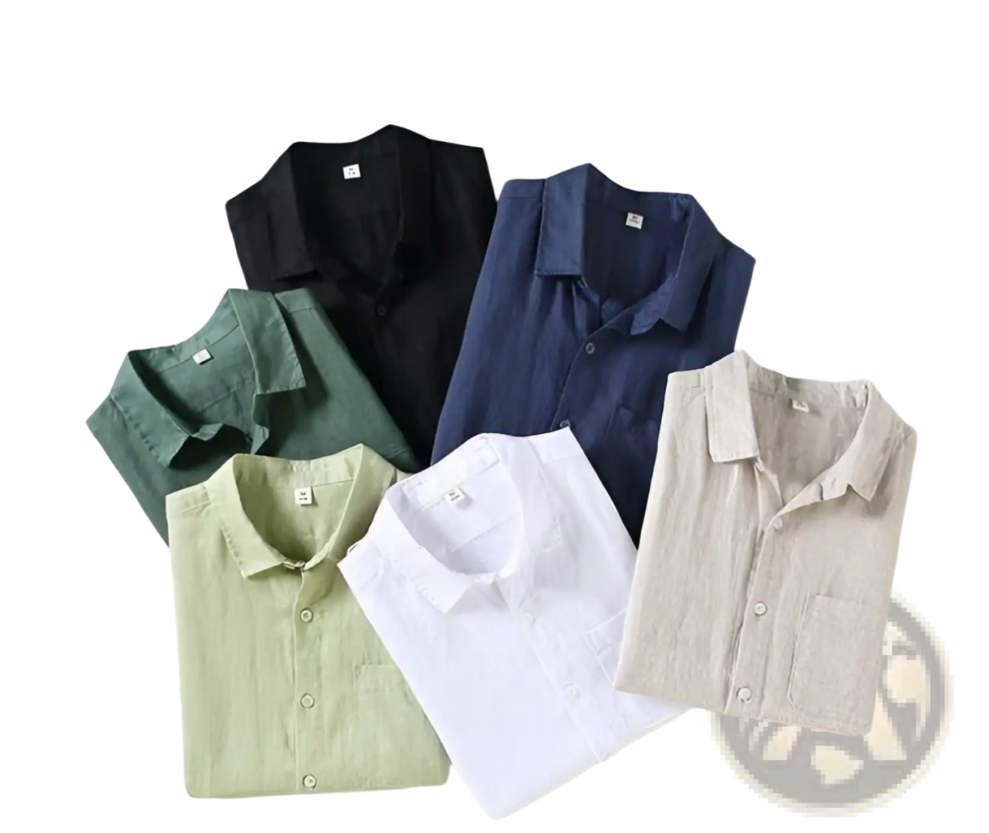 Men's Casual Short Sleeve Pure Linen Button Down Shirt