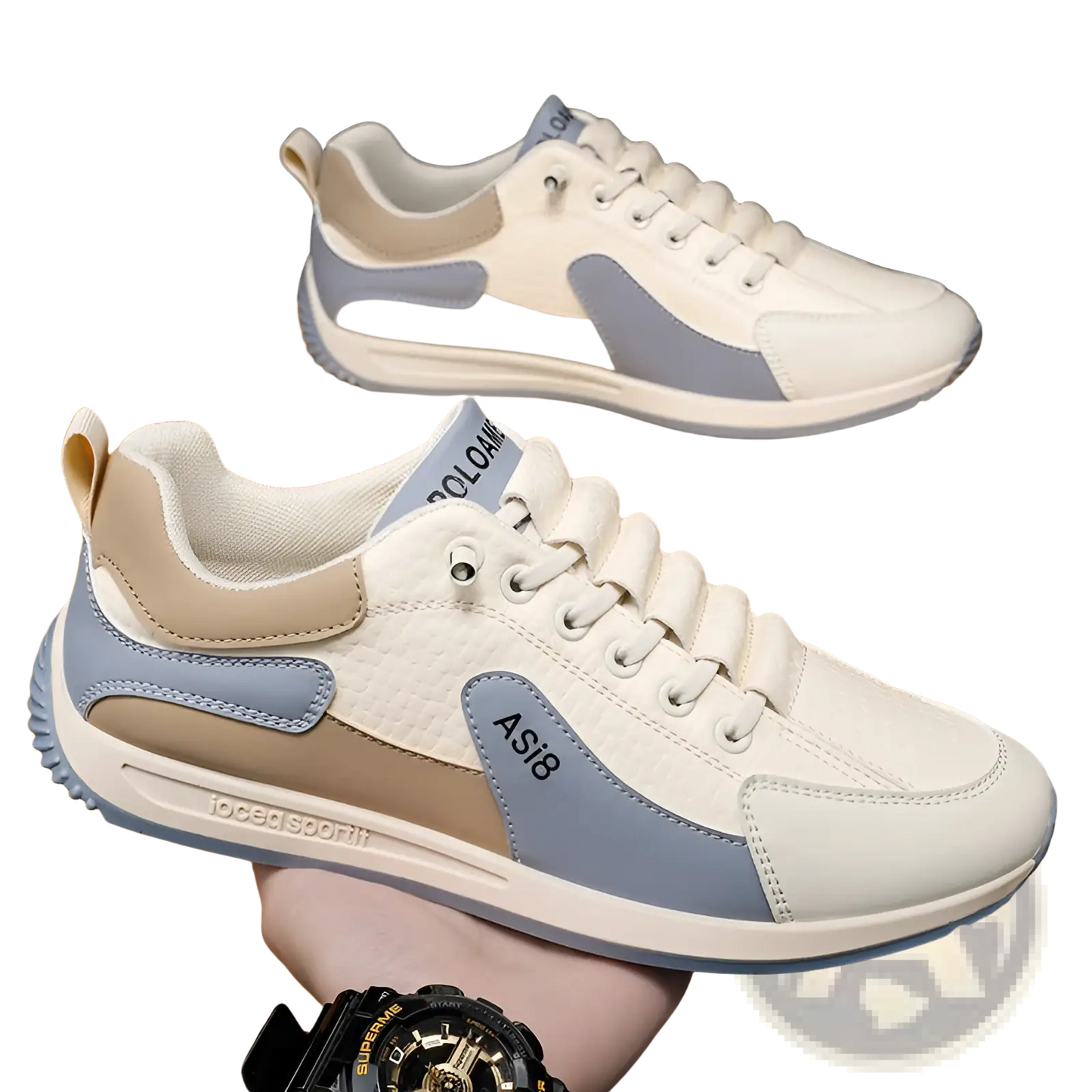 Men's Casual Sports Sneakers Non-slip Microfiber Shoes
