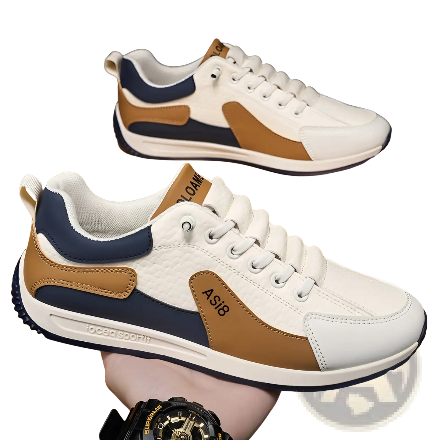 Men's Casual Sports Sneakers Non-slip Microfiber Shoes