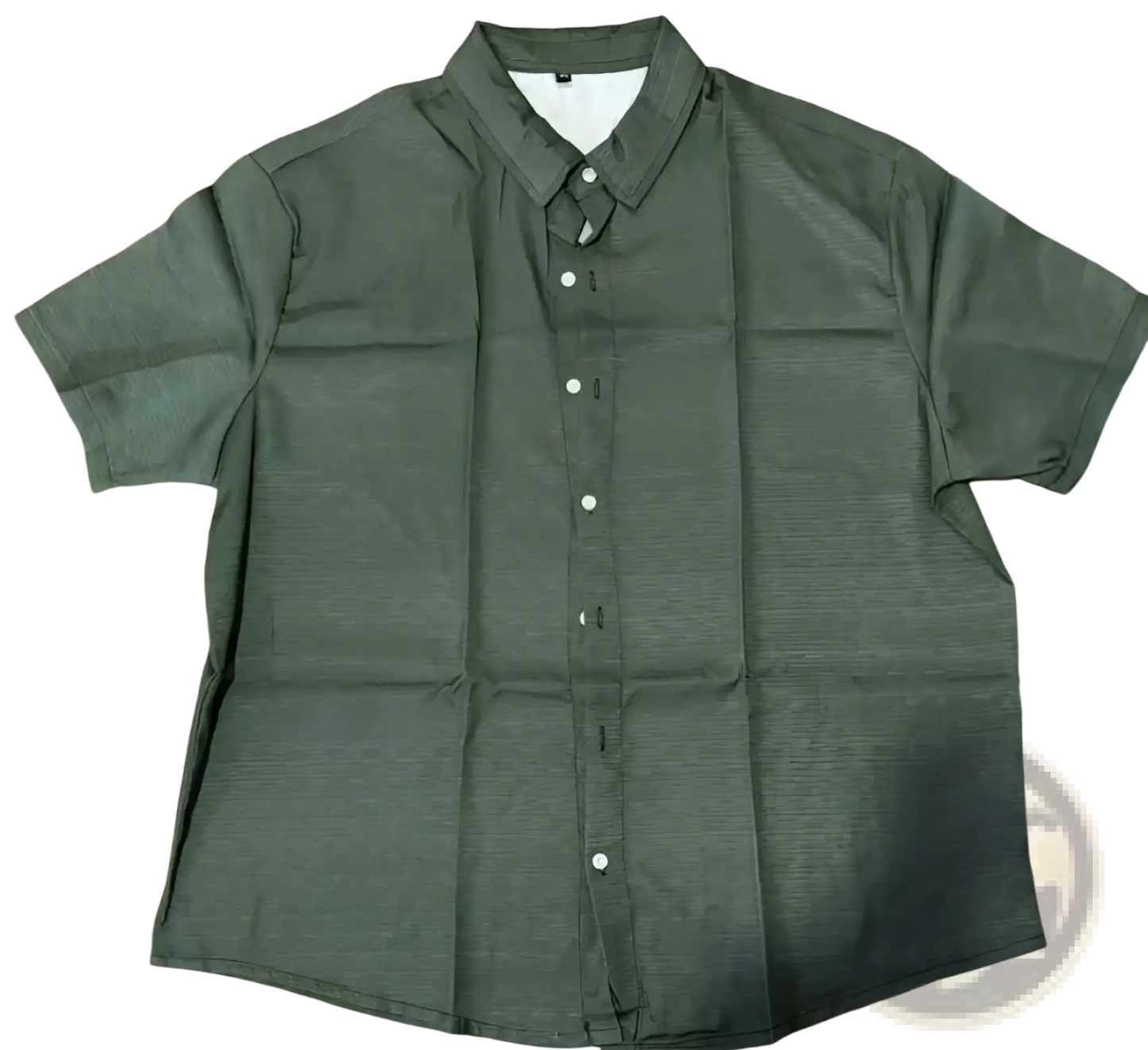 Men's Casual Textured Short Sleeve Button Down Shirt