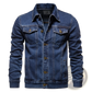 Men's Classic Dark Blue Denim Button Up Jacket