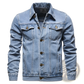 Men's Classic Dark Blue Denim Button Up Jacket