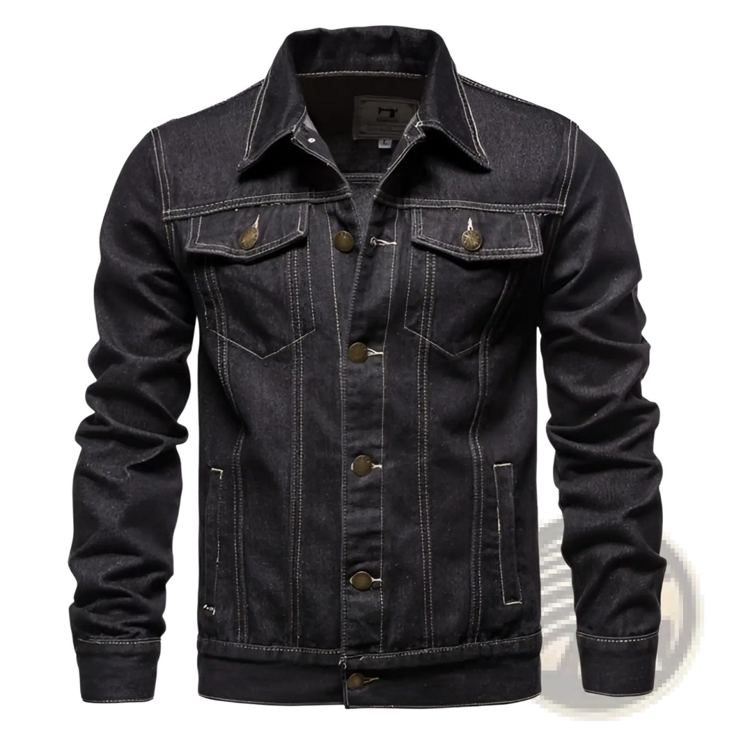 Men's Classic Dark Blue Denim Button Up Jacket
