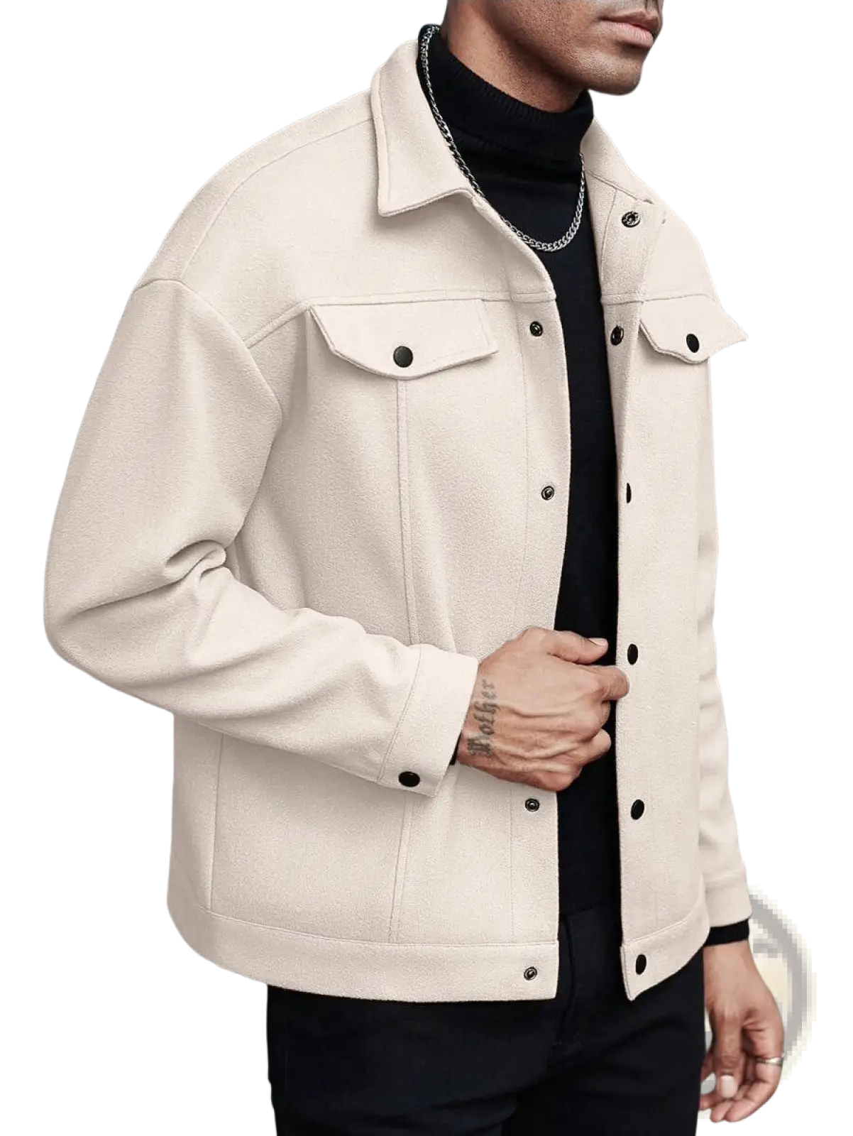 Men's Classic Slim Fit Wool Blend Lapel Jacket