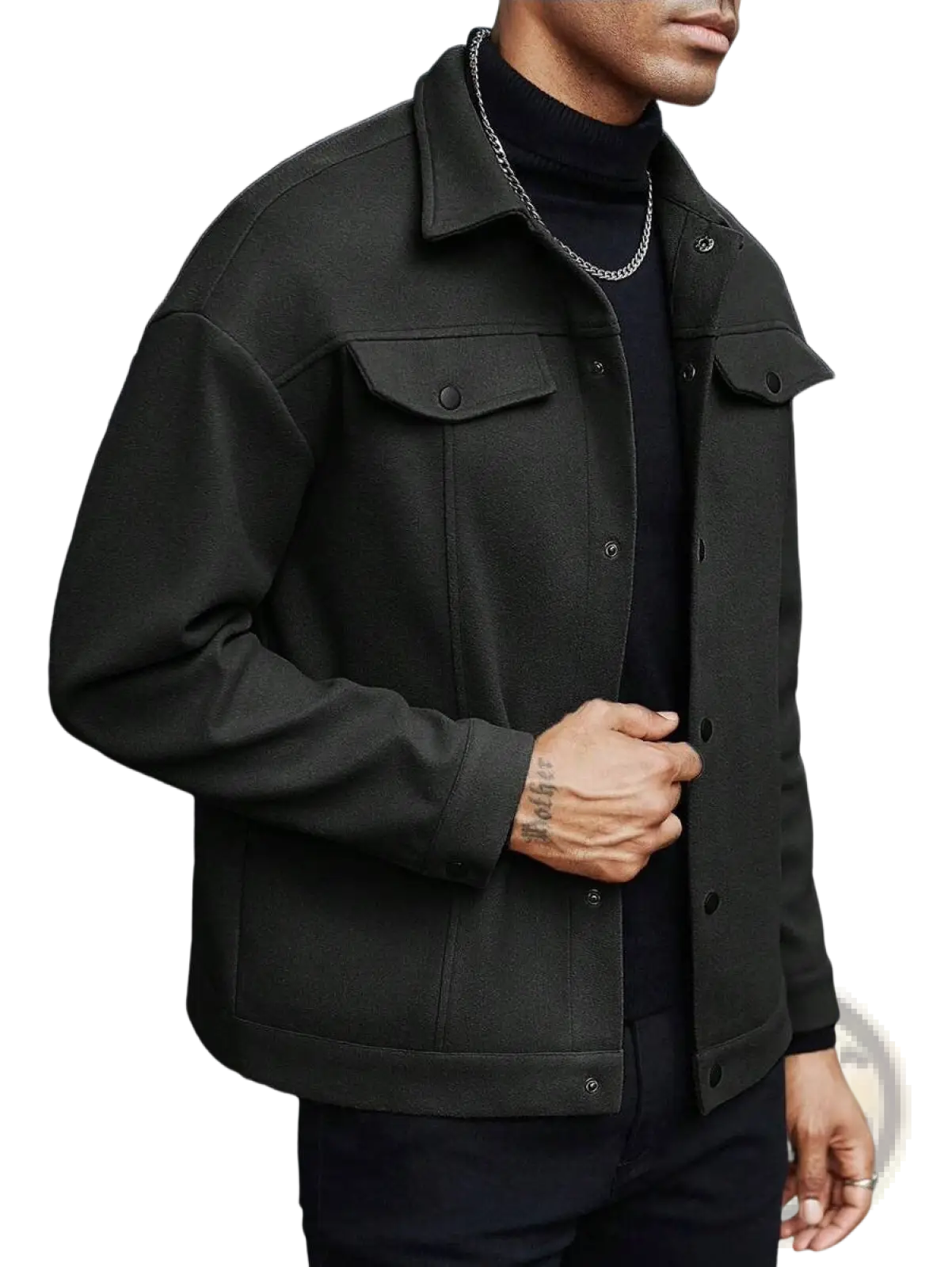 Men's Classic Slim Fit Wool Blend Lapel Jacket