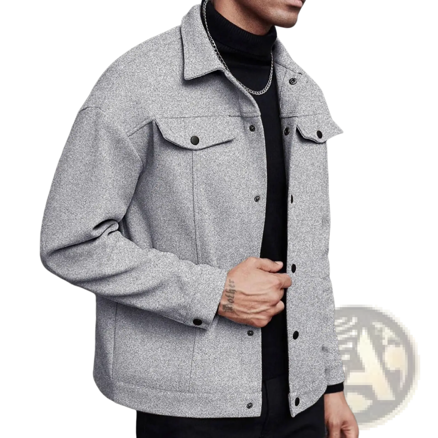 Men's Classic Slim Fit Wool Blend Lapel Jacket