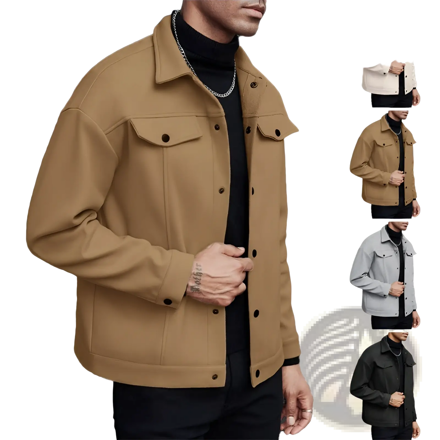 Men's Classic Slim Fit Wool Blend Lapel Jacket