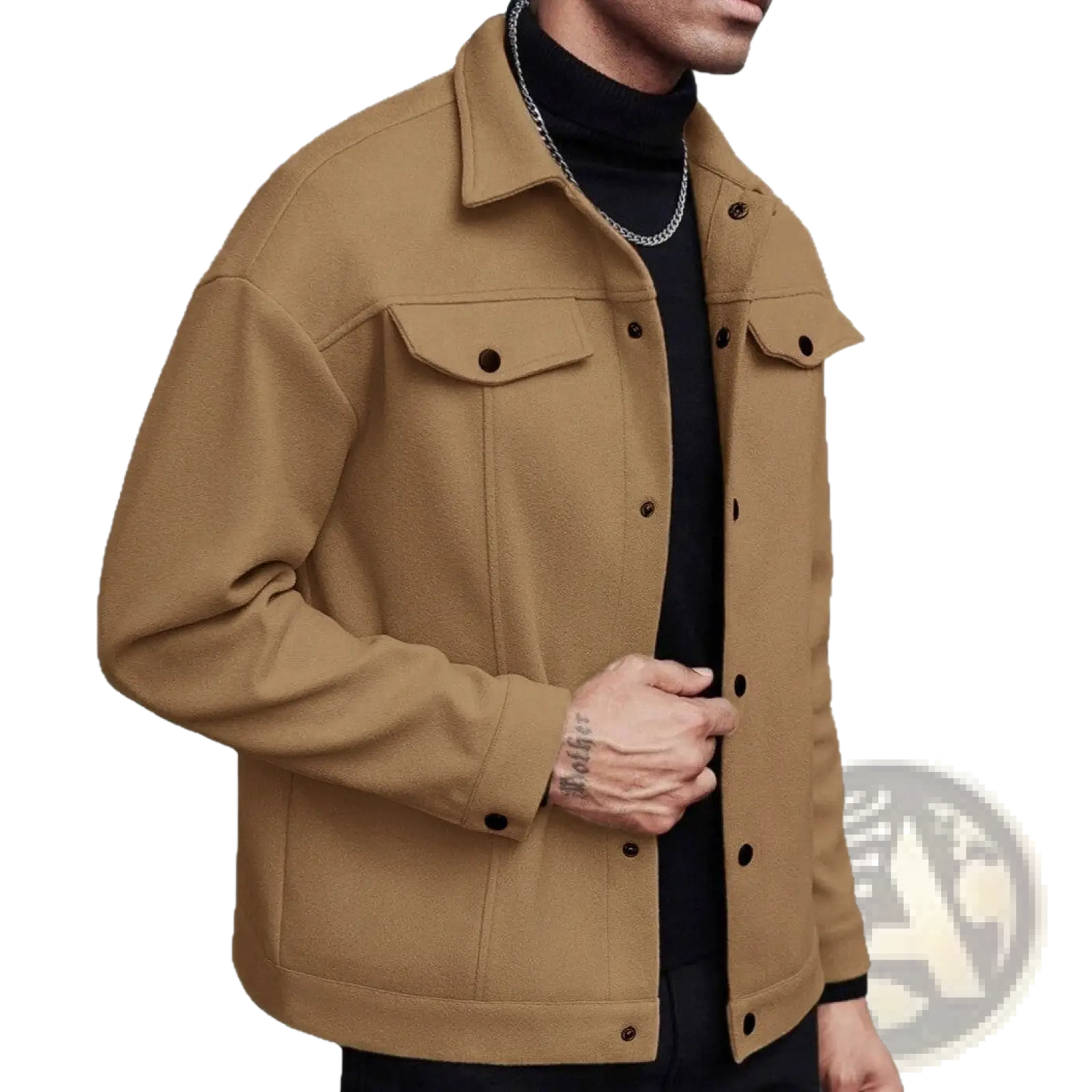 Men's Classic Slim Fit Wool Blend Lapel Jacket