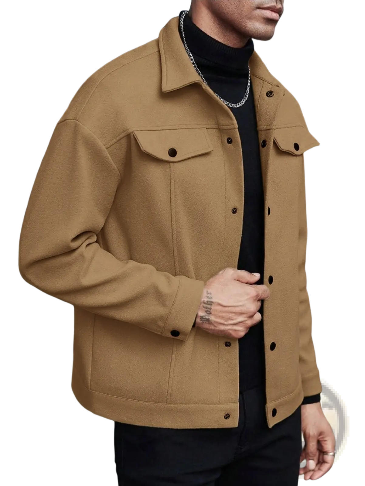 Men's Classic Slim Fit Wool Blend Lapel Jacket