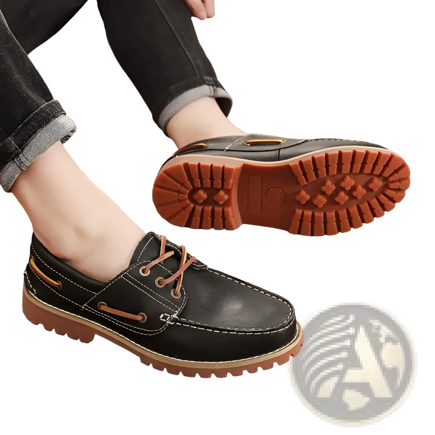 Men's Cowhide Leather Boat Shoes Casual Pumps