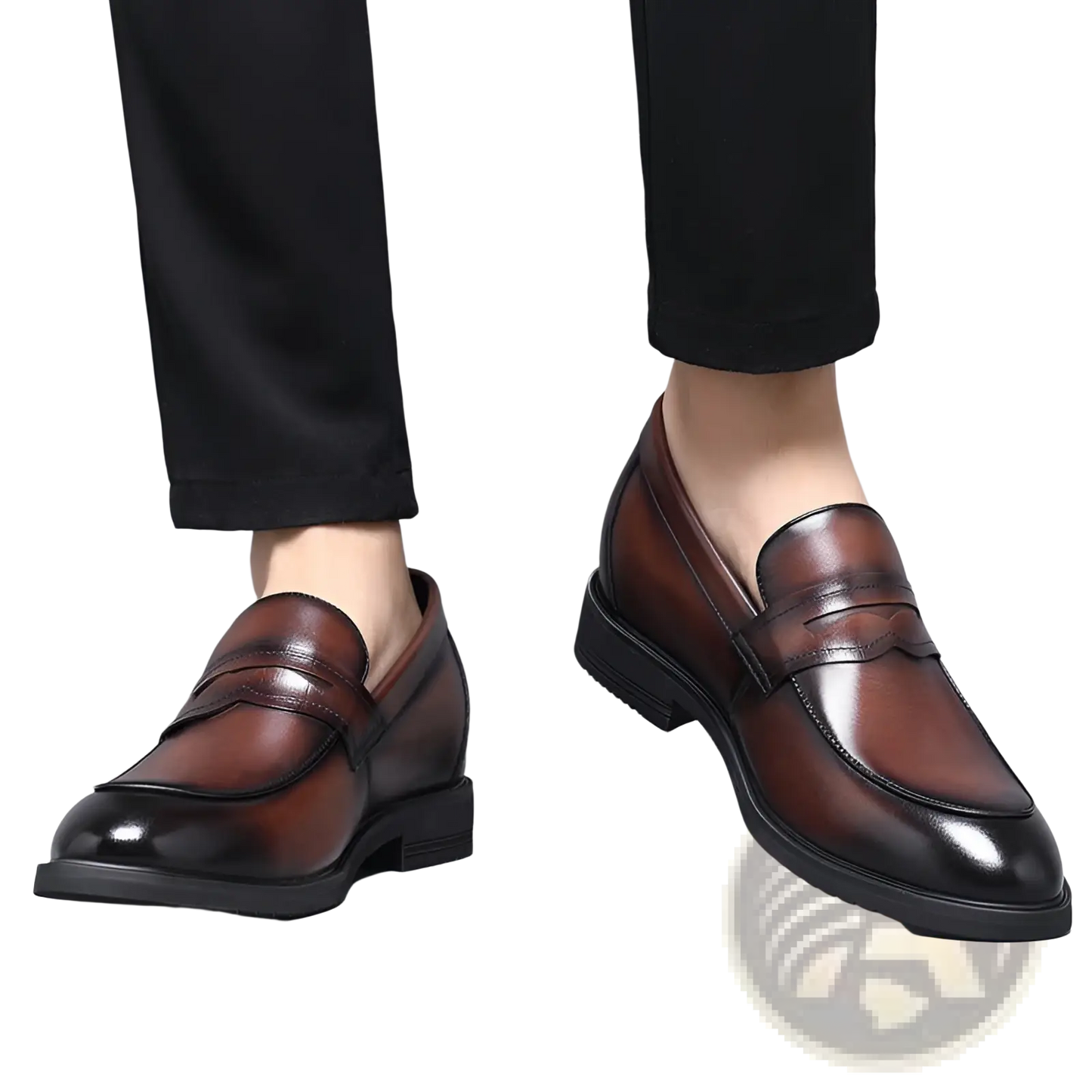Men's Cowhide Leather Height Increasing Formal Loafers