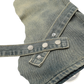 Men's Diagonal Strap Denim Shorts with Drawstring Waist