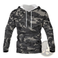 Men's Digital Camouflage Contrast Lining Pullover Hoodie