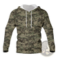 Men's Digital Camouflage Contrast Lining Pullover Hoodie