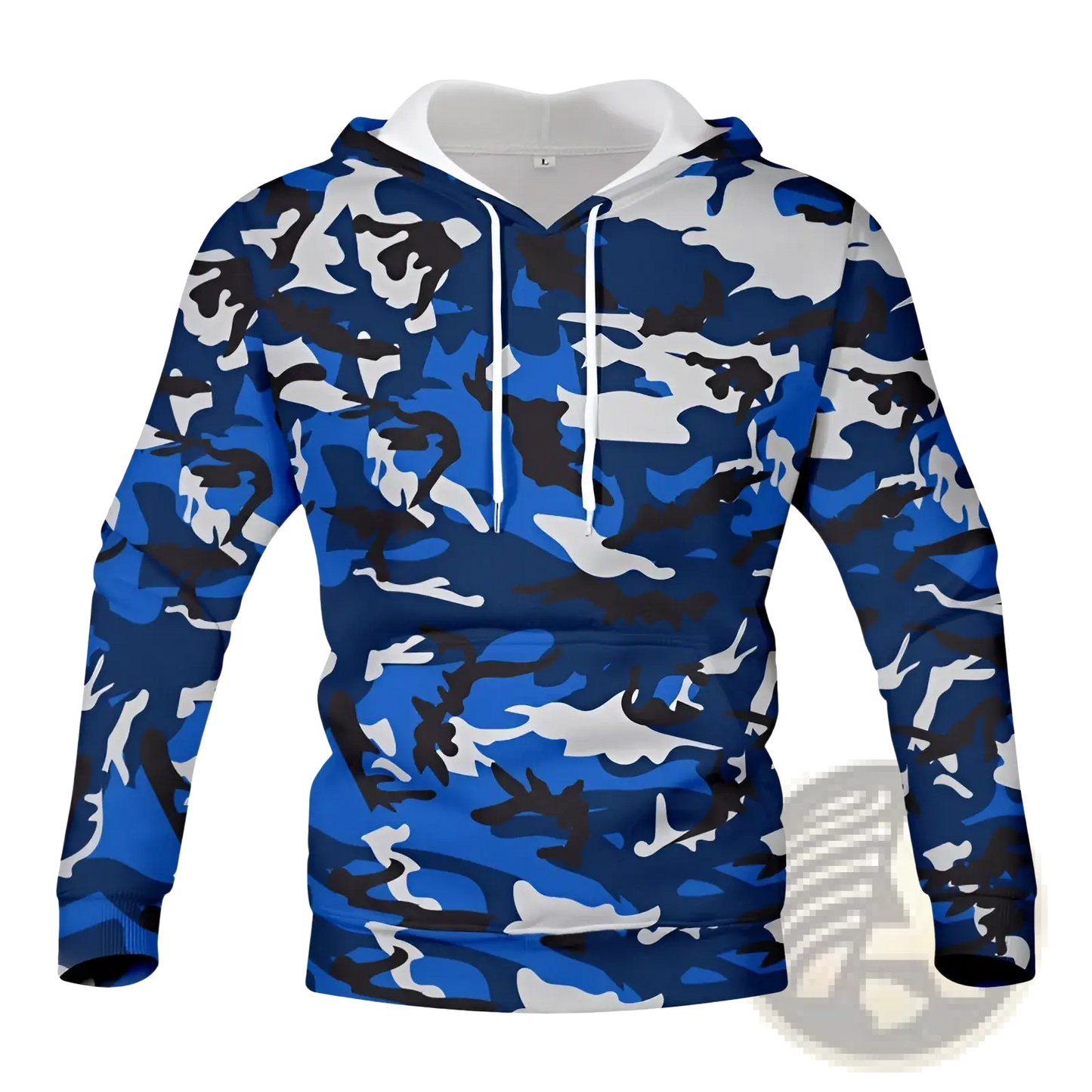 Men's Digital Camouflage Contrast Lining Pullover Hoodie