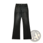 Men's Distressed Flare Leg Dark Wash Denim Jeans