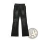 Men's Distressed Flare Leg Dark Wash Denim Jeans