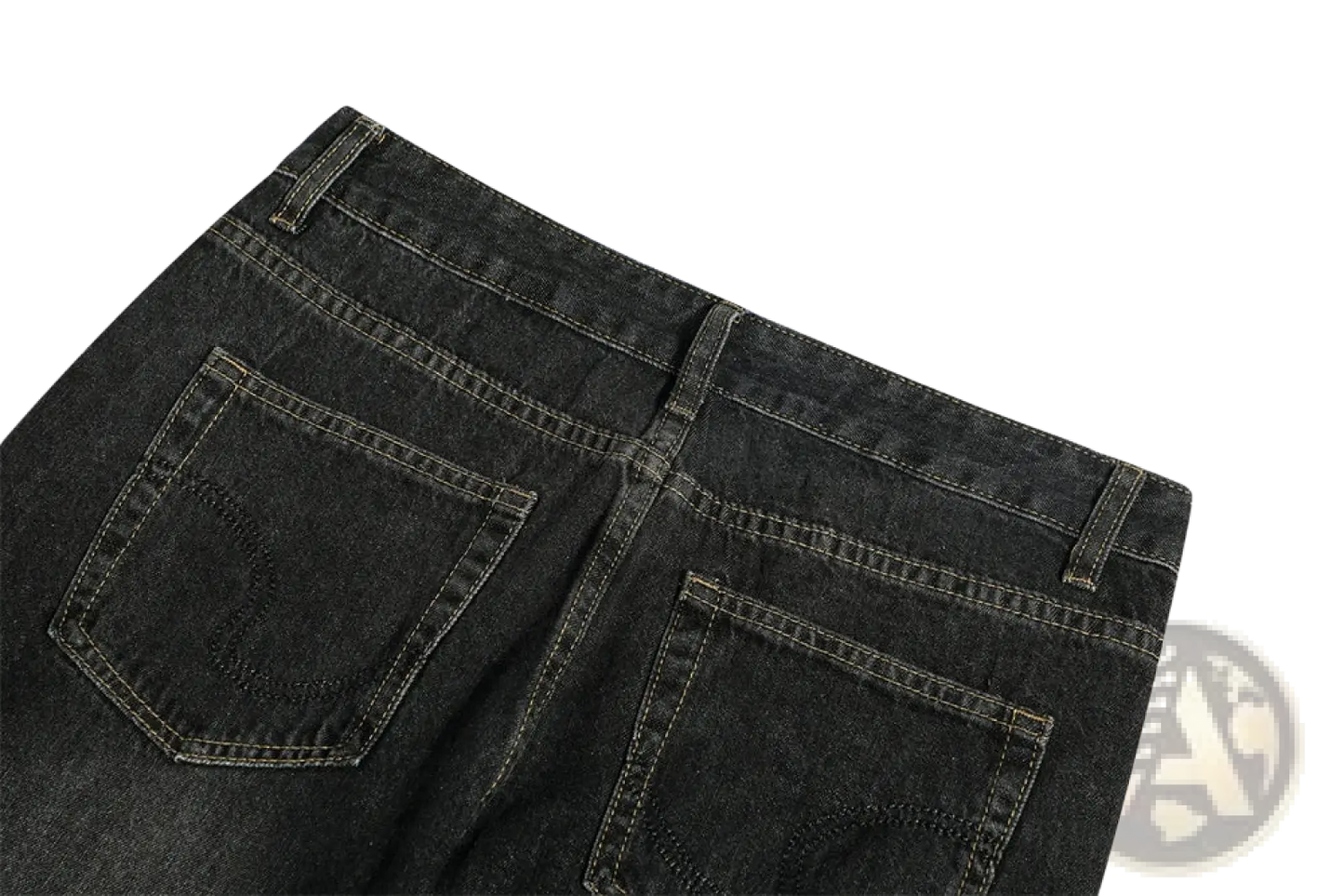 Men's Distressed Flare Leg Dark Wash Denim Jeans