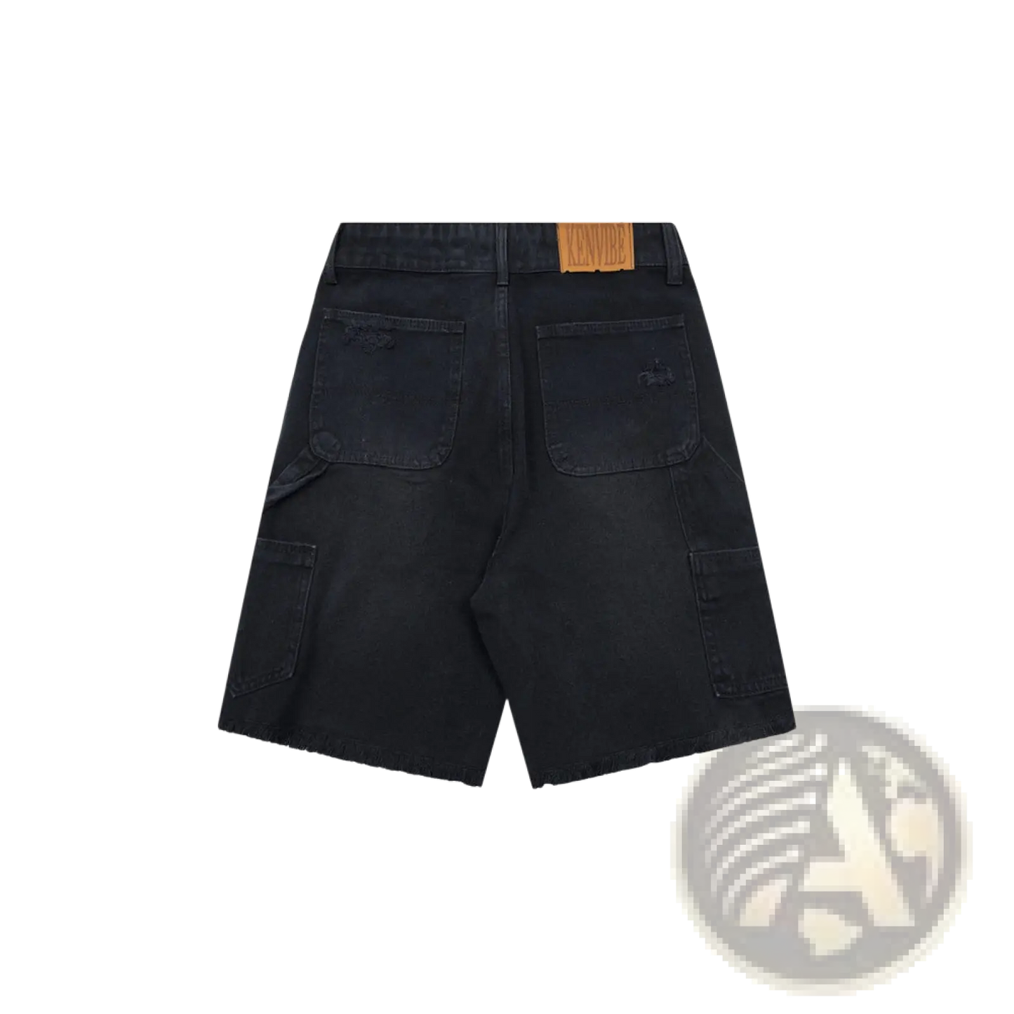 Men's Distressed Frayed Hem Denim Shorts