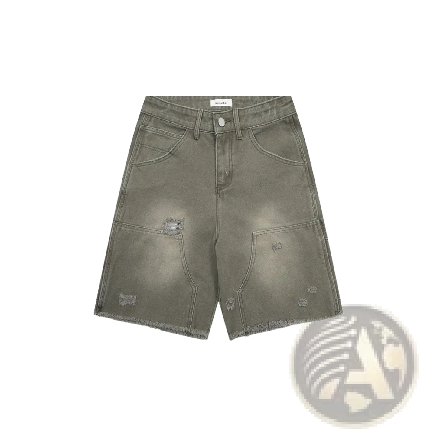 Men's Distressed Frayed Hem Denim Shorts
