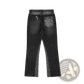 Men's Distressed Paisley Patchwork Flare Jeans