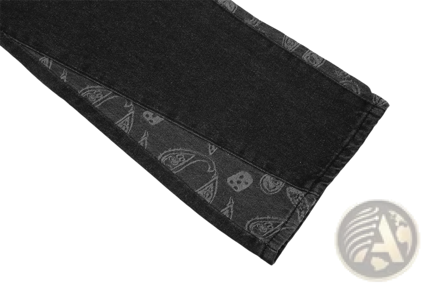 Men's Distressed Paisley Patchwork Flare Jeans